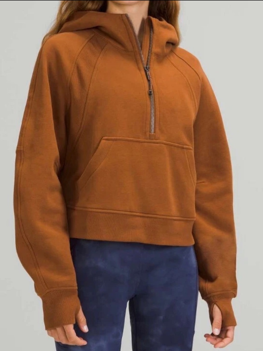 Lululemon Oversized Scuba Half Zip XS S roasted brown